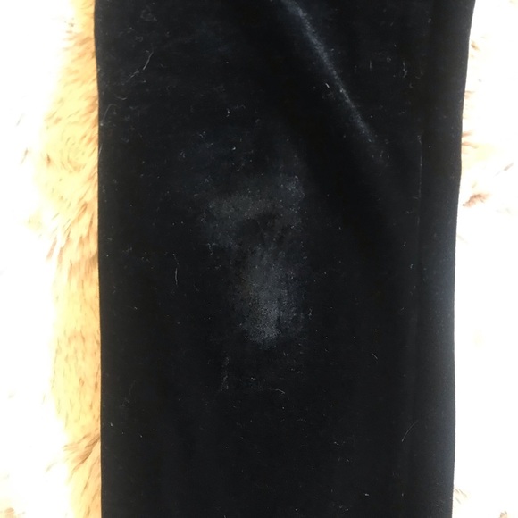 Express Black Velvet Mid Rise Leggings - Picture 3 of 6